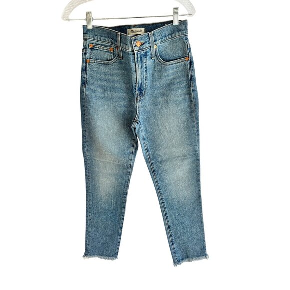 Madewell The Perfect Vintage Jeans Womens Size 26 Denim Blue Frayed Hem 47d - Picture 1 of 10